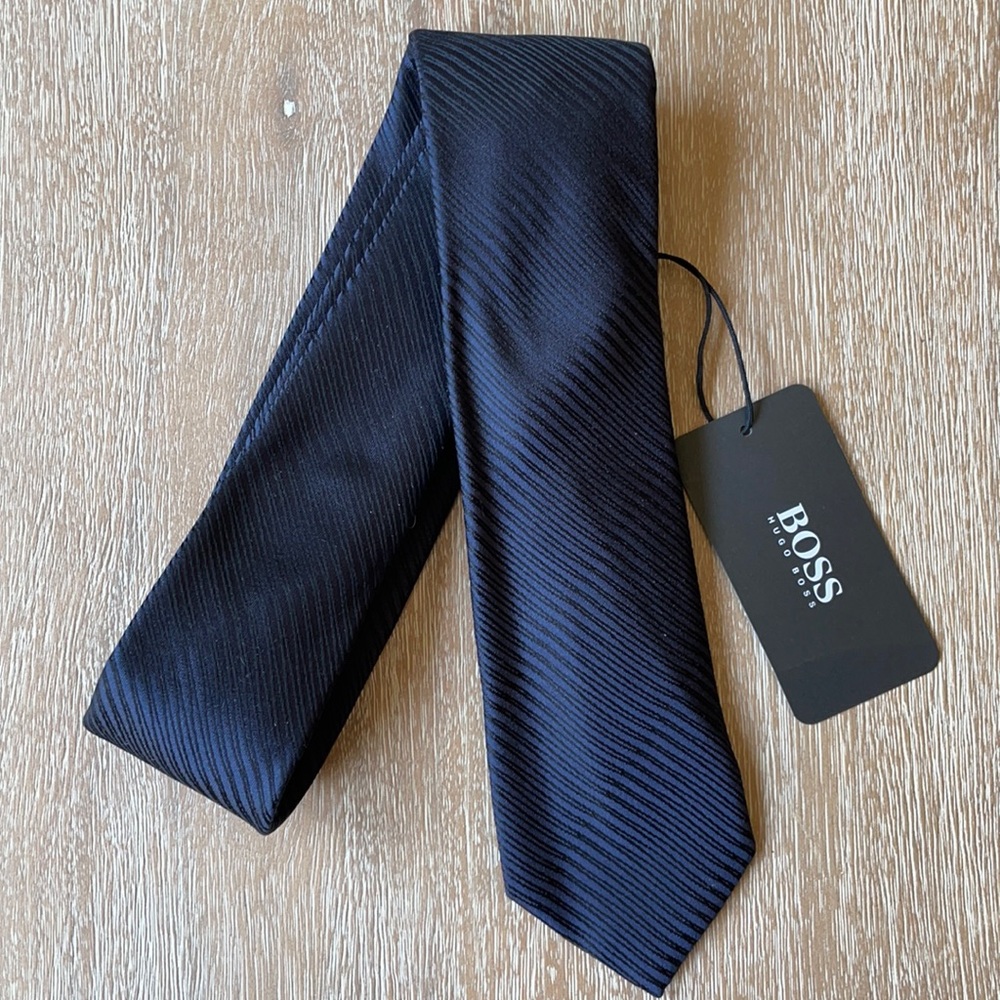 Boss Hugo Boss Black and Navy Silk Tie